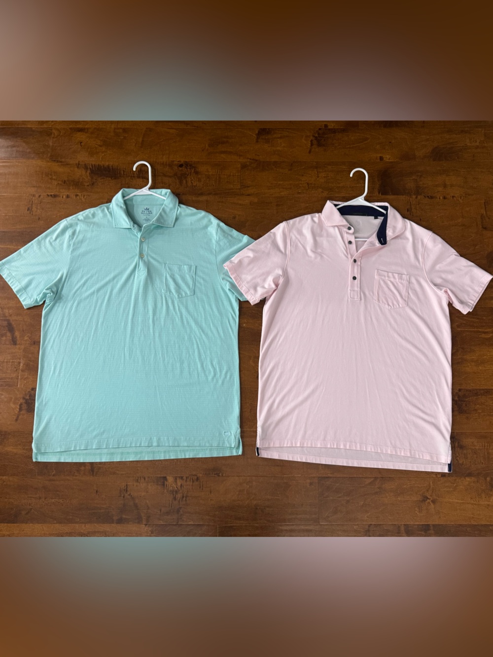 Greyson Pink and Peter Millar Mint Short-Sleeve Polo men’s large